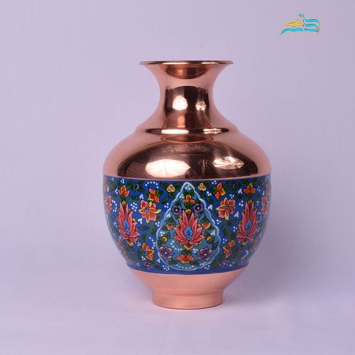 خرید، قیمت و مشخصات گلدان بلونی مس و پرداز، با تلفیق هنر و مس، مناسب برای پذیرایی در منزل و محل کار | هنرظریف