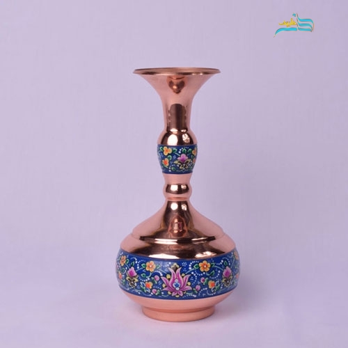 خرید، قیمت و مشخصات گلدان شلغمی 30 مس و پرداز با ورق مس ضخیم و روکش پلی استر با کیفیت بالا | هنرظریف