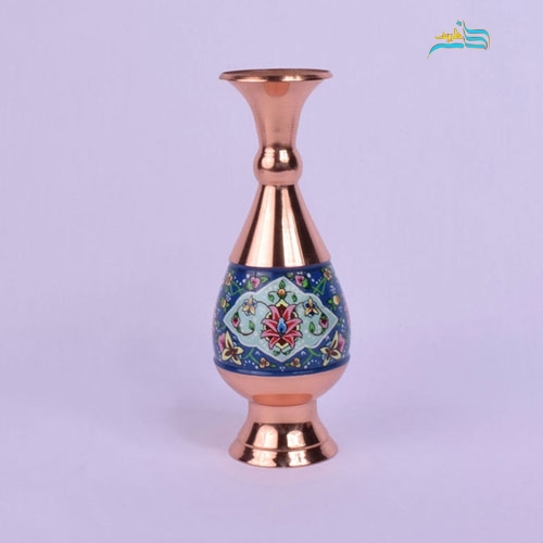 خرید، قیمت و مشخصات گلدان صراحی 20 مس و پرداز، دارای روکش پلی استر و ورق مس ضخیم | هنرظریف