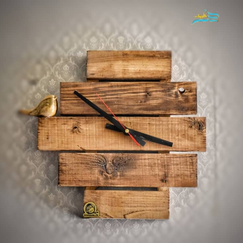 خرید، قیمت و مشخصات ساعت دیواری چوبی، قابل سفارش در هر رنگ و در هر سایز و کاملا چوبی | هنرظریف