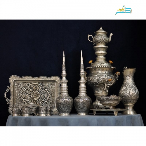 خرید سرویس سماور چای خوری و تنگ شاخدار برنجی | هنرظریف