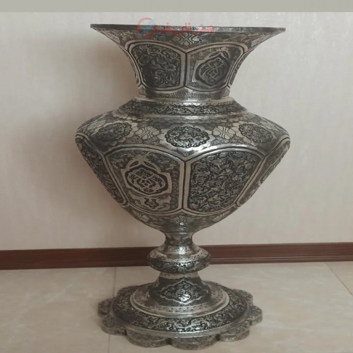 مشخصات، خرید و قیمت گلدان مسی قلم زنی شده 1 متر - هنرظریف