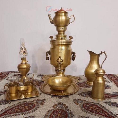 خرید سماور زغالی برنجی ۳ لیتری استوانه‌ای ساده و خوش‌ساخت | هنرظریف