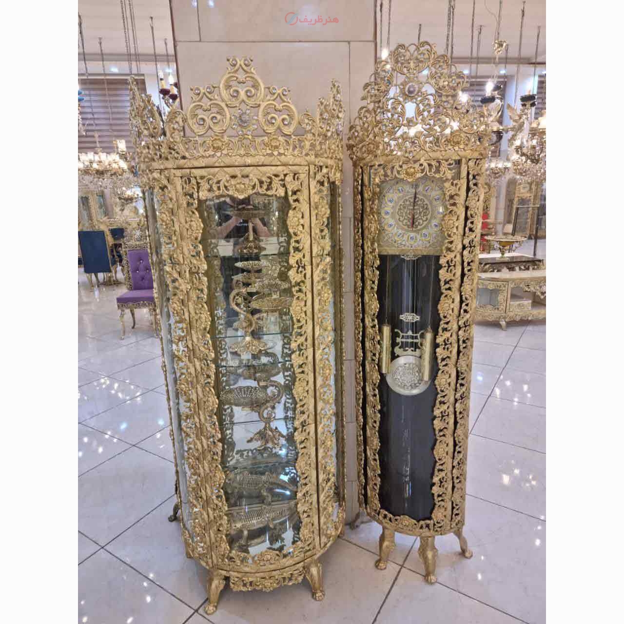 خرید قیمت و مشخصات بوفه روکش برنز جادار با طرح جدید ساخته شده با ورق ضخیم با رنگ ثابت، محصول اصفهان / هنرظریف