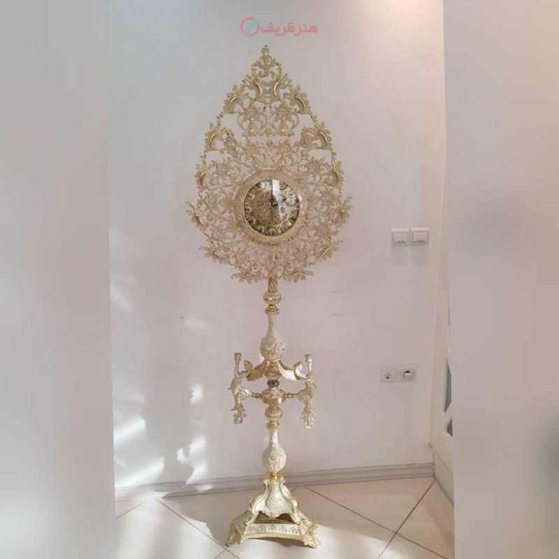 مشخصات، ساعت کنار سالنی ایستاده تک ستون، جنس آلیاژ آلومینیوم با آبکاری برنز، زیر قیمت بازار | هنرظریف