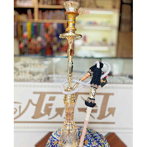 خرید، قیمت و مشخصات قلیان کامل برنجی شمش دو مرتبه، شیشه تراش طلاکوب طرح ثمین ارزان و باکیفیت _ هنرظریف
