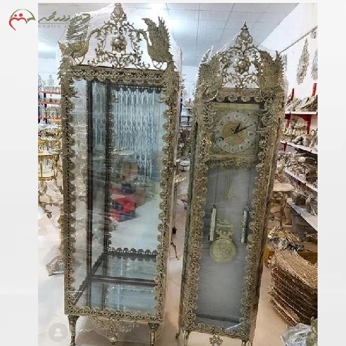 خرید آنلاین، ساعت ایستاده برنزی به همراه ویترین مدل سیمرغ و رنگ ثابت با گارانتی، شکیل و متفاوت، با قیمت عالی | هنرظریف