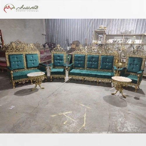 خرید آنلاین، مبل  برنزی 7 نفره با پارچه و فوم اعلاء با ضمانت و طراحی درجه یک، زیر قیمت بازار | هنرظریف