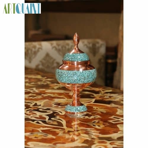 شکلات خوری فیروزه کوبی مسی سنگین وزن با ورق ضخیم - هنرظریف