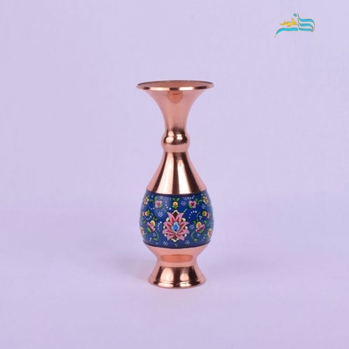 گلدان صراحی 16 مس و پرداز، با تلفیق هنر و مس و با کیفیتی بسیار بالا - هنرظریف