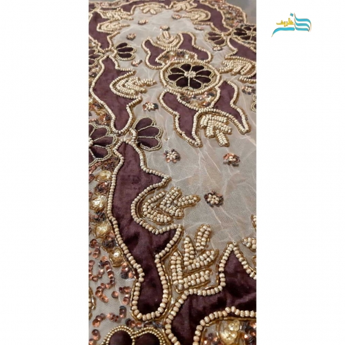 رومیزی مستطیل سوزن دوزی و سنگدوزی تور دست دوز قابل شستشو