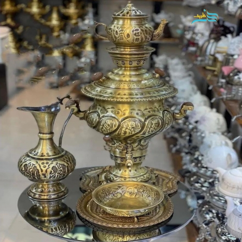 سرویس سماور زغالی برنجی
