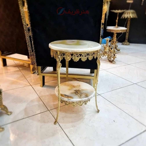 میز تلفن برنزی، مدل گل رز سنگ خور بسیار زیبا و شیک، برنز درجه 1، با ضمانت کیفیت کالا - هنرظریف