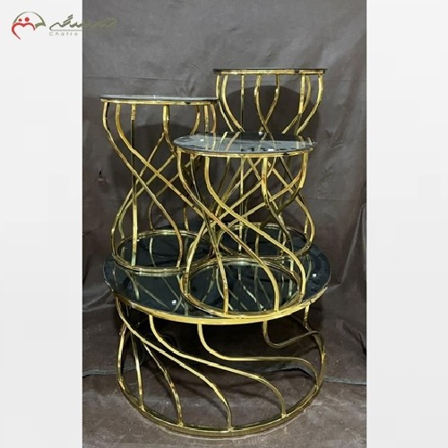جلو مبلی و میز عسلی از جنس پروفیل، مدل پایه قوس دار