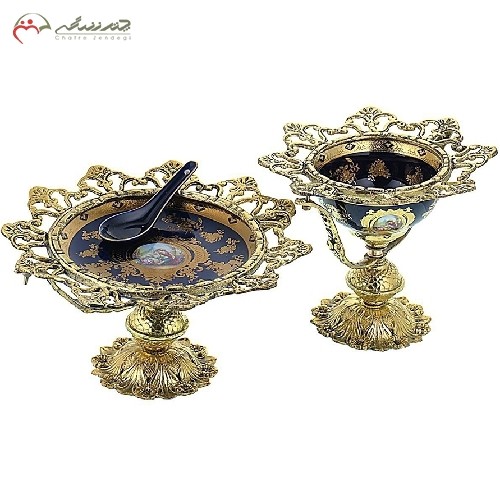 آجیل خوری و تنقلات خوری از جنس برنز طرح دار بدنه پر کار و رنگ ثابت
