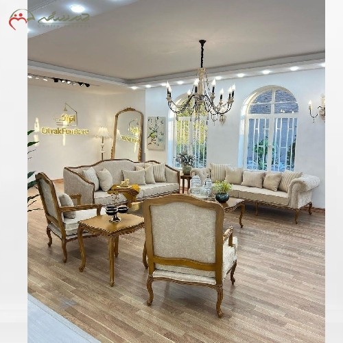 مبلمان 8 نفره در طرح کلاسیک با چوب راش و فوم اعلاء، رنگ و ترکیب بندی به سلیقه مشتری - هنرظریف