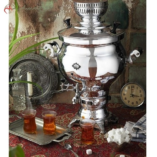 سماور گازی 8.5 لیتری پیلوت دار مدل ارس، کیفیت بی نظیر ورق به کار رفته با طراحی زیبا و کاربردی کد 115 - هنرظریف