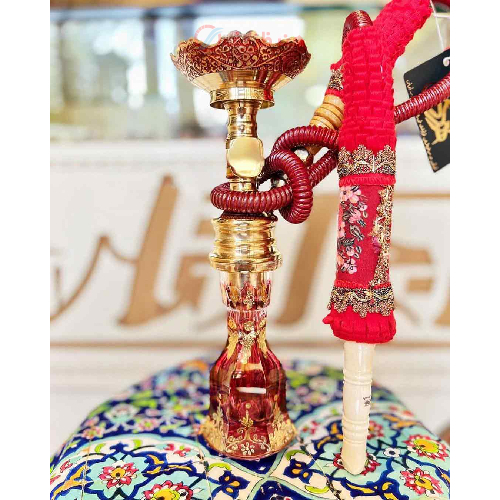 قلیان کامل برنجی سیسمونی سینی هندی، لبی تمام استخوان، 10 سال گارانتی