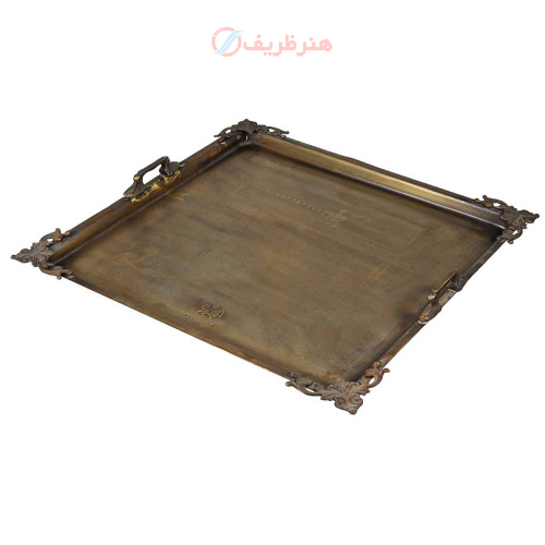 سینی برنجی منقل مربع کوچک، بدون پایه - هنرظریف