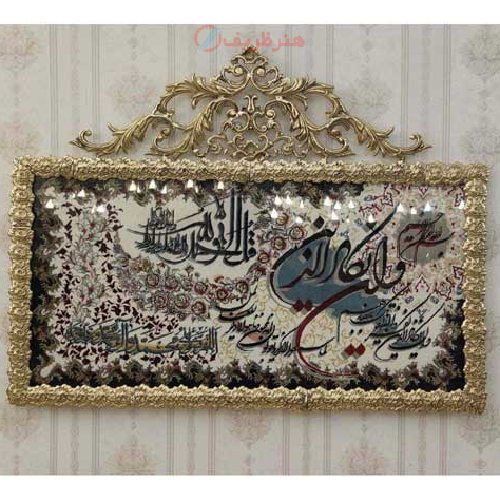 تابلو فرش برنز و ان یکاد گل رز سایز بزرگ مدل تاج دار_ هنرظریف
