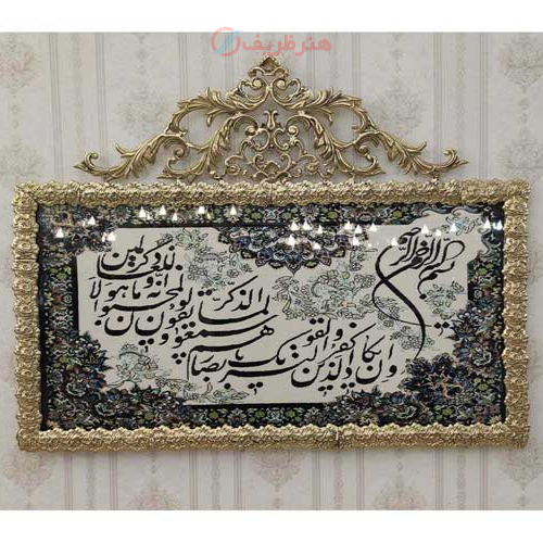 تابلو فرش برنز و ان یکاد گل رز برجسته سایز بزرگ تاج دار