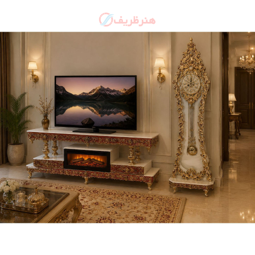 ساعت ایستاده کنارسالنی آلومینیومی، رنگ ثابت - هنرظریف