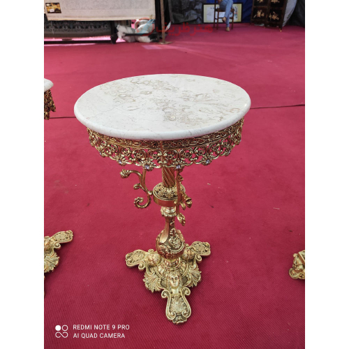 میز خاطره قطر 50 آلومینیومی رویه سنگ _ هنرظریف