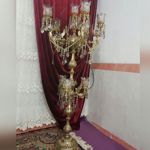 آباژور کنار سالنی برنزی، مدل دو پله _ هنرظریف