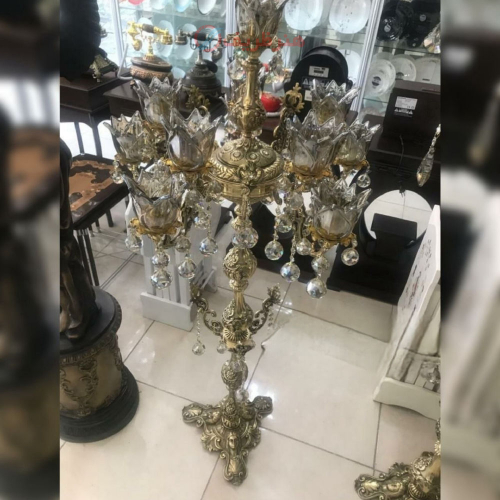 آباژور کنارسالنی برنزی اصل، مدل سه پایه_ هنرظریف