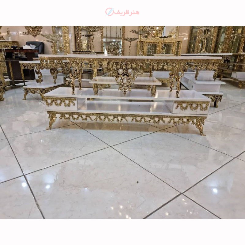 میز تلویزیون برنزی با ورق ضخیم، طراحی جدید