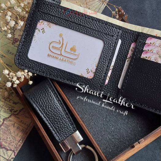 ست کیف پول جیبی و جاسوئیچی چرمی