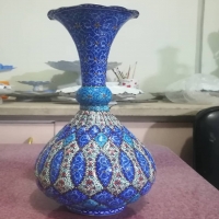 گلدان شلغمی میناکاری مسی با زیرساخت عالی و بادوام | هنرظریف