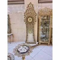خرید قیمت و مشخصات ساعت ایستاده لاکچری روکش برنز با طراحی خاص و منحصر به فرد با کیفیت بالا و ثبات رنگ | هنرظریف