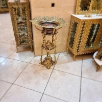 خرید، قیمت و مشخصات میوه خوری دو طبقه آلیاژ مدل پرنس تک دست بشقاب سرمه ای با مناسب ترین قیمت | هنرریف