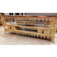خرید، قیمت و مشخصات میز تلویزیون برنزی صفحه هایگلایس، طول 120 با طراحی بسیار شیک ارزان و باکیفیت _ هنرظریف