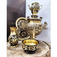 خرید، قیمت و مشخصات سرویس سماور 6 لیتری توپی آینه سنگین وزن، طراحی انحصاری، با ضمانت _ هنرظریف