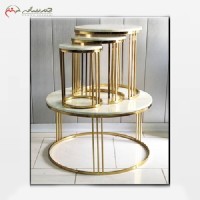 خرید آنلاین، جلو مبلی و میز عسلی از جنس پروفیل با آبکاری طلایی و رویه  سنگ، به قیمت تولیدی | هنرظریف