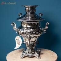 خرید آنلاین، سماور گازی برنجی 7 لیتری در طرح افسون ترک، بدنه کار شده دارای ضمانت نامه، به قیمت مناسب | هنرظریف